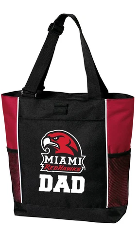 Miami University Dad Tote Bag Miami RedHawks Dad for BEACH SHOPPING GROCERIES PO Cover