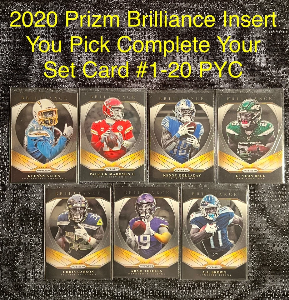 2020 Panini PRIZM BRILLIANCE Complete Your Set You Pick Football Card #1-20 - Image 1 of 1