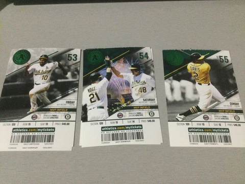 Oakland A’s Athletics 2017 TICKET STUB VS TWINS~7/28/17-7/29/17 7/30/17 Cover