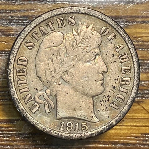 1915 Barber Dime Nice Original XF CHN Cover