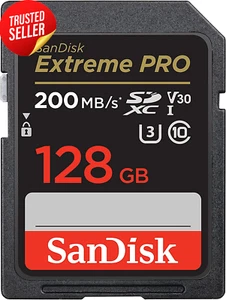 SD Card 128GB Extreme PRO SDXC UHS-I U3 V30 C10 4K UHD SDSDXXD-128G-GN4IN - Picture 1 of 12