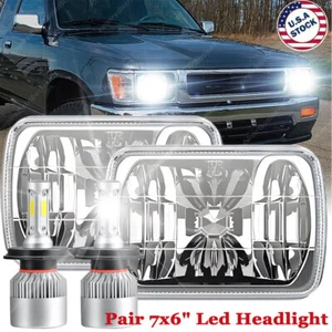 Pair 5x7" 7x6'' GLASS LED Headlights Beam for Toyota Pickup 1982-1995 4Runner S+ - Picture 1 of 16