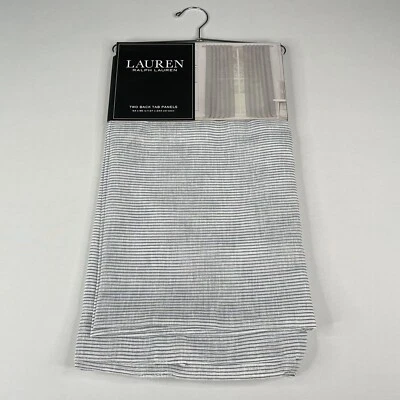  Ralph Lauren Maloney Cortinas de Ventana Marina Azul Marino 54" x 96" 2 Paneles de Pestaña Trasera Foto 1 de 4