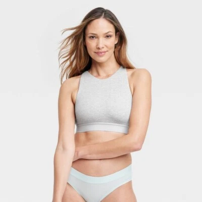 Faixa elástica Auden Crossback Bralette feminina XXL sem fio sem enchimento cinza urze - Imagem 1 de 4