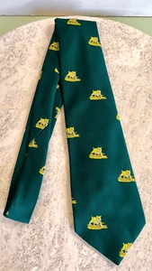 Wembley Men's Green & Gold Tiger Allover Print WPL 4075 Polyester Neck Tie NWT - Picture 1 of 9