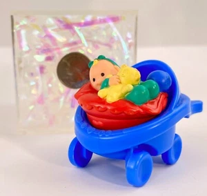 Fisher Price Little People House BABY Girl Pink Bed Teddy Bear Blue Stroller - Picture 1 of 4