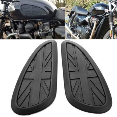 Fuel Tank Pad Protector Kit Black For Bonneville Scrambler Thruxton 900 1200 T9 - Image 1 of 4