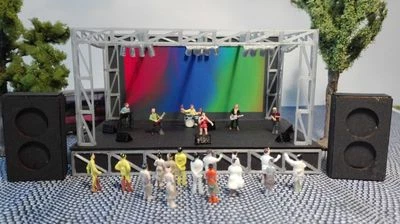 Rockkonzert  Bühne  Open Air Festival Spur N 1:160  Lasercut  Bausatz - Bild 1 von 4