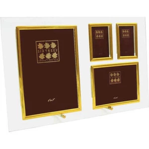 Sixtrees Flat Bevelled Glass Multi Aperture Photo Frame - Picture 1 of 4