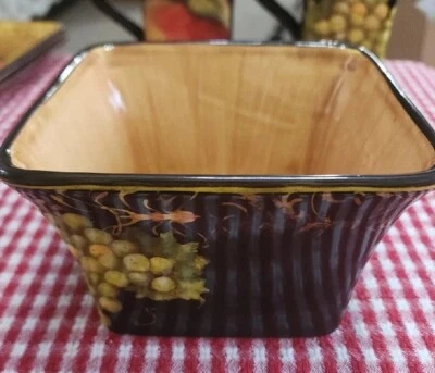 Susan Winget Fruit филигранная квадратная чаша 5,5 дюйма миска для закусок мороженого - Изображение 1 из 4