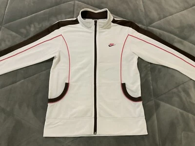 Nike Sportswear Adolescentes XL Chaqueta Cremallera Completa Blanco/Rosa Cuello Banda de Pista Foto 1 de 4