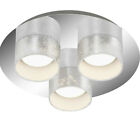 Briloner LED Deckenleuchte, Silber, 32x7,6cm, 3x400lm, 3000K, 3x5W, IP20, EEK:A+