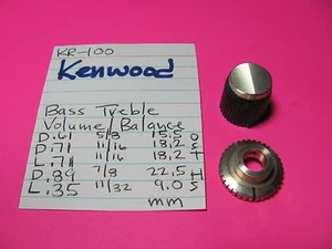 📈KENWOOD 2-PIECE SPLIT BASS TREBLE VOLUME-BALANCE KNOB KR-100 STEREO RECEIVER  - Picture 1 of 4