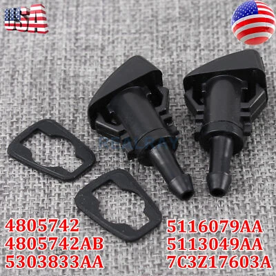 2x Boquilla de líquido de pulverización de limpiaparabrisas para Chrysler Dodge Ram Charger Foto 1 de 4