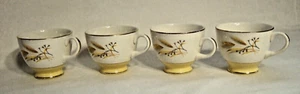 Century Service Autumn Gold Wheat Pattern Coffee Tea Cups - Set of 4 - Picture 1 of 5