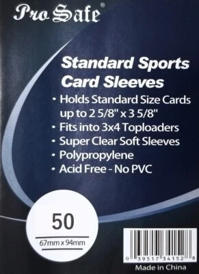 50 Pro Safe Loose Soft Penny Sleeves Standard Sports Gaming FREE SHIPPING - Image 1 of 3