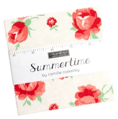 SUMMERTIME 3 CHARM PACKS Moda QUILT Fabric Camille Coastal Cottage chic 55320PP - Image 1 of 4