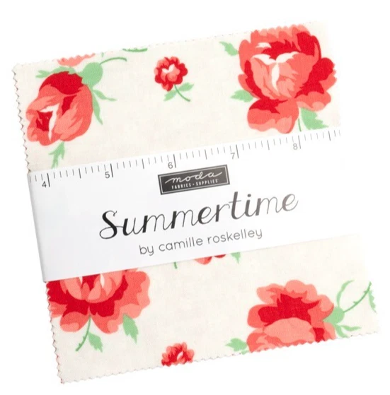 SUMMERTIME 3 CHARM PACKS Moda QUILT Fabric Camille Coastal Cottage chic 55320PP - Image 1 of 4