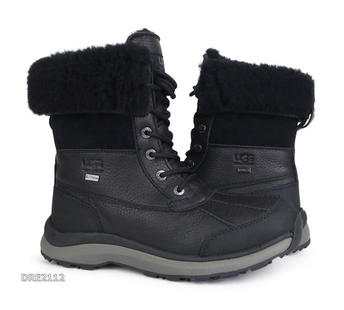 Stivali UGG Adirondack III in pelle nera nera da donna taglia 6 *NUOVI*