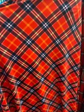 Red double plaid poly Spandex dance 4 way stretch fabric by the yard 58" wide