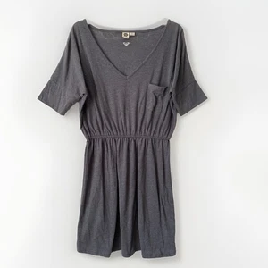 Roxy Women's Size Large Gray V-Neck Lightweight Casual Dress Soft - Picture 1 of 8