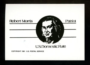 US Stamp FDC Publicity Photo Essay #UX92 No Denom Robert Morris Patriot 1981 - Picture 1 of 1