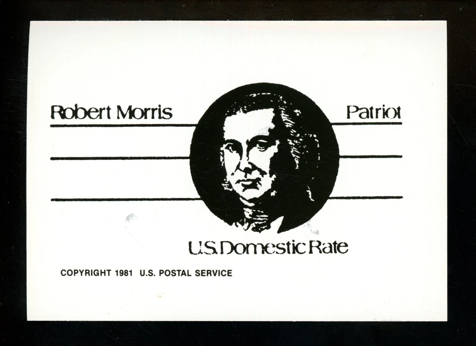 US Stamp FDC Publicity Photo Essay #UX92 No Denom Robert Morris Patriot 1981 - Image 1 of 1