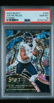 2023 Select Justin Fields Cosmic Prizm SSP Club #249 Bears PSA 10 POP 1.  13A - Image 1 of 2