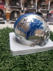 David Montgomery Signed Detroit Lions Speed Mini Helmet - NFL Sports Memorabilia - Picture 1 of 3