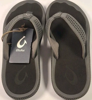 OluKai 10110 Men's Size 8 'Ohana Sandals, (2828) Pavement Gray/Black - Image 1 of 4