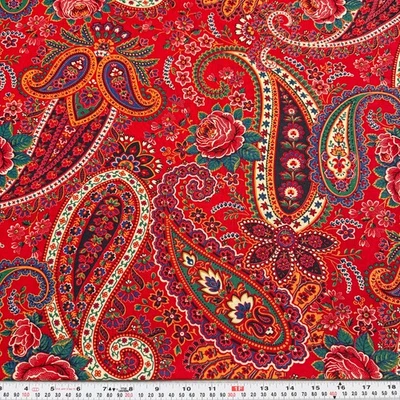 Vintage Joan Kessler Concord Fabrics Paisley & Florals Cotton by the HALF YARD - Image 1 of 2