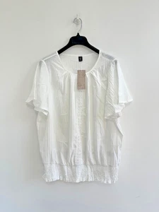 Shein Blouse White Top Crochet Trim Emery Rose 4XL / UK 24-26 - NEW - Picture 1 of 11