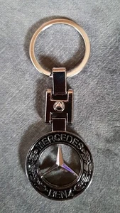 Mercedes Benz Schlüsselanhänger Schlüsselring Silbern Schwarz Metall Neu! - Bild 1 von 1