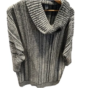 Old Navy grau schwarz Wasserfallausschnitt Pullover Strick Damen Umstandsmode Größe Lg - Bild 1 von 7