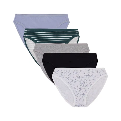 GapBody Women's 5 Pack Organic Cotton Stretch Bikini Size XXXL Blue Pack - Image 1 of 4