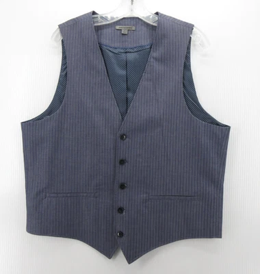 Johnston & Murphy Chaleco Chaleco Hombres Grande Azul Chaqueta Vestido Rayas Formal Foto 1 de 4