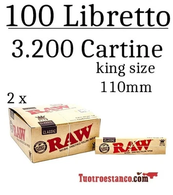 2 x Cartine RAW King Size di 110 mm - 50 libretti - Imagen 1 de 3