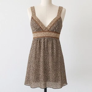 Top Babydoll Para Mujer Y2K A. Byer Talla S Marrón Mixto Media Coqueta Indie Sleaze - Imagen 1 de 9