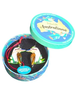 Pendientes colgantes de gancho francés de resina Kirby the Kookaburra Erstwilder Australiana NUEVO - Imagen 1 de 14