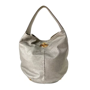 SAINT LAURENT Silver Leather Tote Bag - Picture 1 of 22