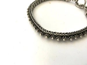 Hermoso brazalete de cadena de eslabón antiguo vintage de plata esterlina 925 - - Imagen 1 de 5