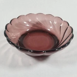 Vintage Hazel Atlas Amethyst Swirl Depression Glass Serving Bowl 7" Diamter - Picture 1 of 9