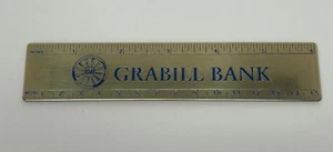 Vintage Grabill Bank 6" Gold Tone Metal Ruler Fort Wayne Indiana 1990's - Picture 1 of 4