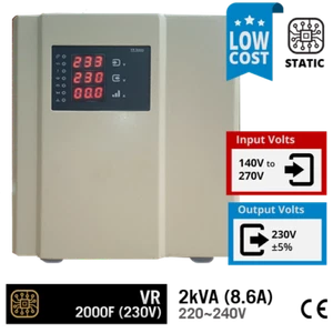 2000W Voltage Stabiliser / Single Phase AC Power Conditioner - VR-2000F (230V) - Picture 1 of 6