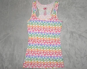 Ocean Pacific OP Racerback Tank Top Juniors Large (11-13) White Rainbow Shades - Picture 1 of 8