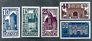 Estampillas de construcción semi postales de Danzig B15-19 / 1936 / en su mayoría MMH (ver más abajo) - Imagen 1 de 3