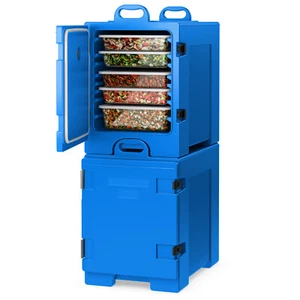 2 Stück Endbeladung Isoliert Lebensmittel Pfannenträger LLDPE Heißbox 5 Lebensmittel Pfanne Kapazität - Bild 1 von 8