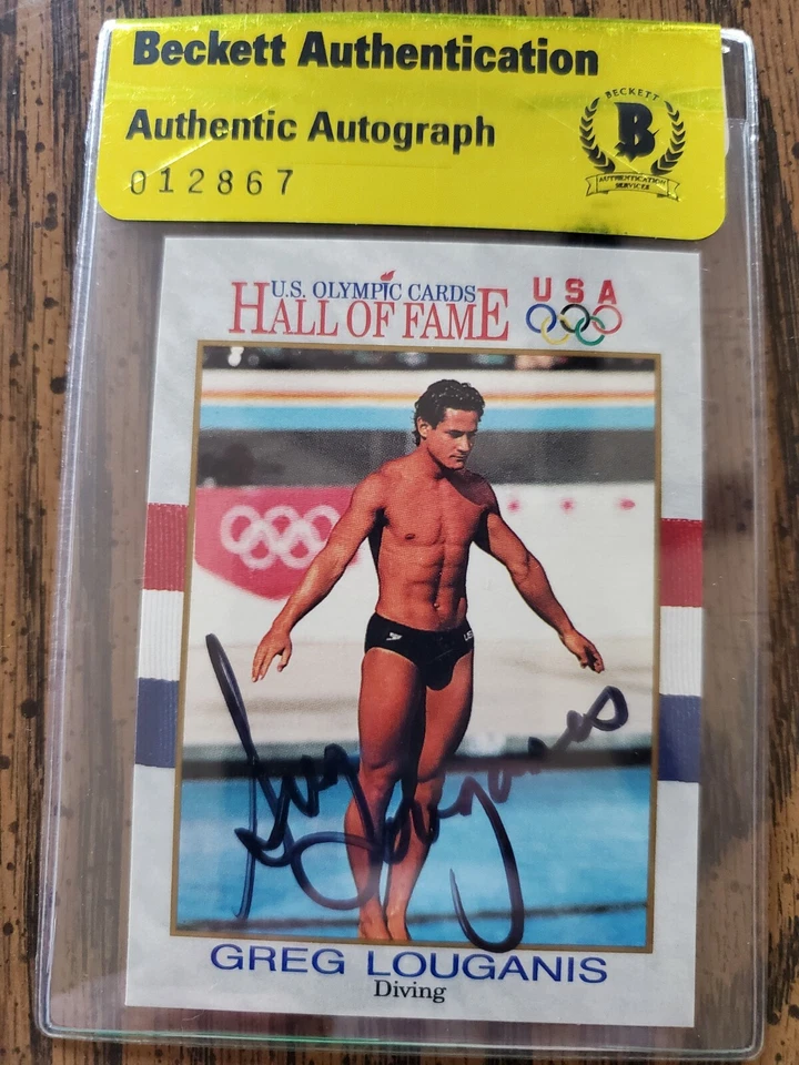 Greg Louganis 1991 Impel HOF Olympics auto Beckett Authenticated USA - Image 1 of 1