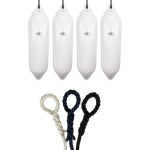 4 x HURRICANE Bootsfender: weiß PM06 - FREE SPLICED END 10MM SEIL - Bild 1 von 2