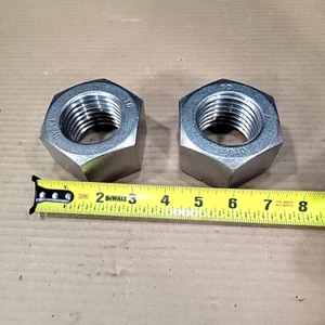 (2) Hex Nuts 3inOD Heavy Duty XL Stainless TD F594D 1-3/4in ID 5 TPI Large Truck - Picture 1 of 13